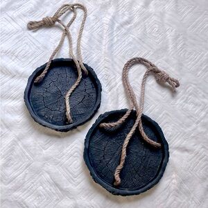 2 hanging plant shelves